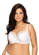 Romantic big cup bra, lace embroidery, B to L-cup